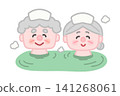 一對老年夫婦正在享受溫泉浴 141268061