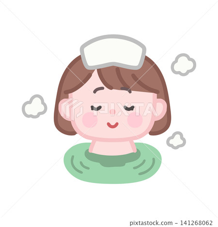 一個女人進入溫泉 141268062