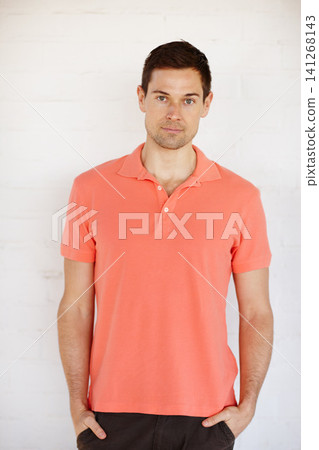 Man, fashion and portrait in studio for trendy outfit, casual and relaxed by white background. Male person, model and cool with pride, clothes and shirt for edgy style with confidence in Barcelona Man, fashion and portrait in studio for trendy outfit, casual and relaxed by white background. Male person, model and cool with pride, clothes and shirt for edgy style with confidence in Barcelona 141268143