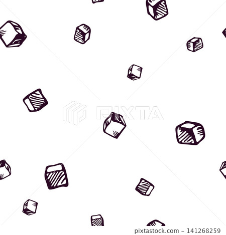Seamless pattern with hand drawn beet vegetable cubes. Sketch style artistic background with geometric food slices. Botanical illustration of beetroot pieces for kitchen and textile design. Seamless pattern with hand drawn beet vegetable cubes. Sketch style artistic background with geometric food slices. Botanical illustration of beetroot pieces for kitchen and textile design. 141268259