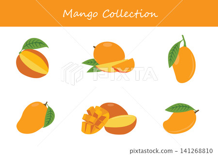 mango collection. mango in different poses mango collection. mango in different poses 141268810
