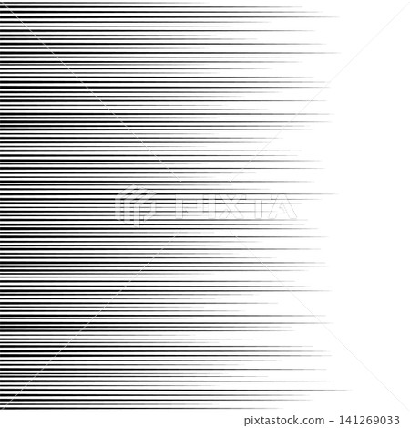 Horizontal, tapering black effect lines/flow lines - Manga effect/transparent background texture material that expresses speed and shadows. Horizontal, tapering black effect lines/flow lines - Manga effect/transparent background texture material that expresses speed and shadows. 141269033