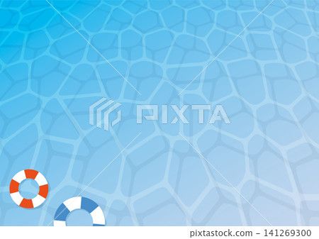 Blue pool background with a lifebuoy. Blue pool background with a lifebuoy. 141269300