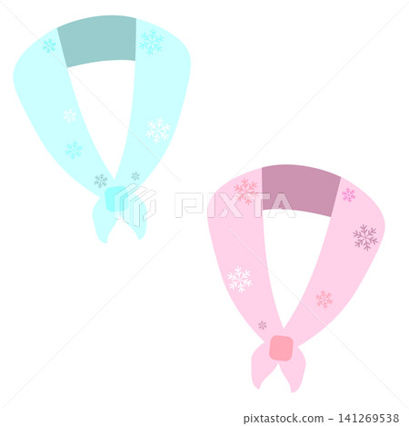 Illustration of a cooling towel/neck towel for heatstroke prevention. Illustration of a cooling towel/neck towel for heatstroke prevention. 141269538