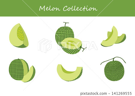 melon collection. melon in different poses melon collection. melon in different poses 141269555