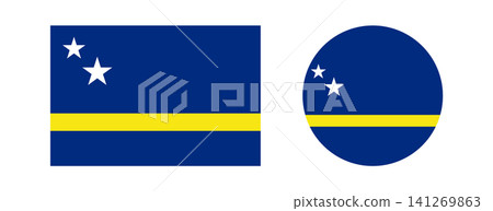 Flag of Curacao circle, rectangle icon, sticker set. Curacao flag island round, rectangular badge, button. National Curacao flag banner, background. Flag of Curacao circle, rectangle icon, sticker set. Curacao flag island round, rectangular badge, button. National Curacao flag banner, background. 141269863