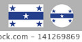 Flag of Gambier Islands circle, rectangle icon, sticker, banner set. Gambier Islands of French Polynesia flag emblem, logo. Gambier Islands flag round, rectangular button, badge, background template. 141269869