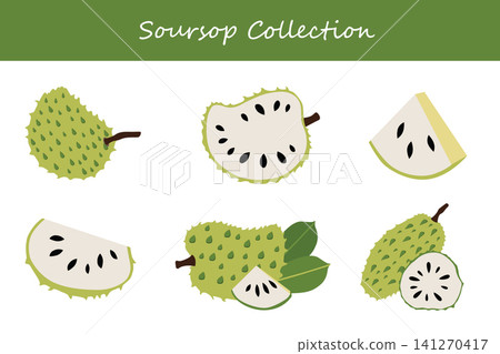 soursop collection. soursop in different poses soursop collection. soursop in different poses 141270417