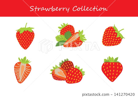 strawberry collection. strawberry in different poses strawberry collection. strawberry in different poses 141270420