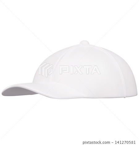 A 3D template of a white baseball cap, protective clothing. A 3D template of a white baseball cap, protective clothing. 141270581