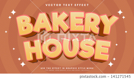 Bakery House 3d editable text effect Template 141271545