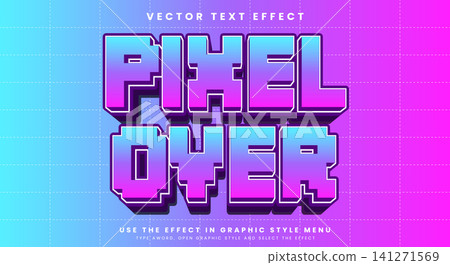 Pixel Over editable text effect template Pixel Over editable text effect template 141271569
