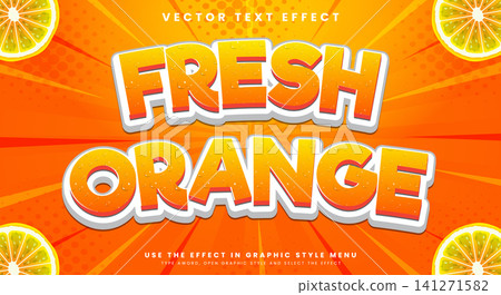 Fresh Orange editable text effect Template 141271582