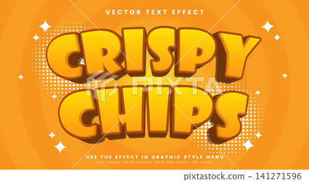 Crispy Chips 3d Editable Text effect template Crispy Chips 3d Editable Text effect template 141271596