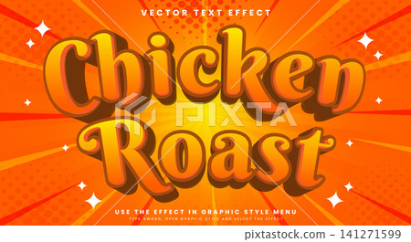 Chicken Roast editable Text effect template 141271599