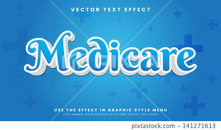 Medicare 3d editable text effect 141271613
