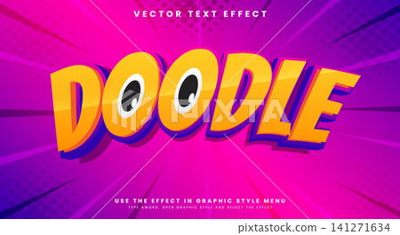 Doodle cartoon gaming style editable text effect Doodle cartoon gaming style editable text effect 141271634