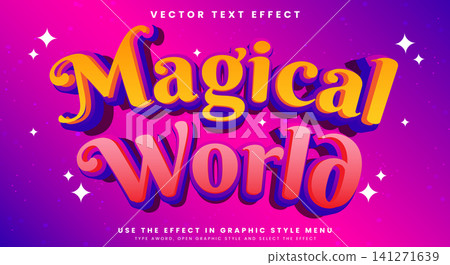 Magical World editable text effect Template Magical World editable text effect Template 141271639