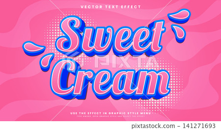 Sweet Cream 3d editable text effect Template Sweet Cream 3d editable text effect Template 141271693