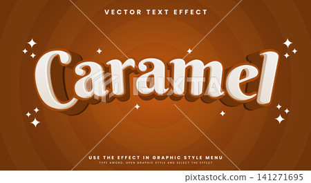 Caramel 3d Cartoon editable text effect template Caramel 3d Cartoon editable text effect template 141271695