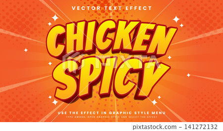 Chicken Spicy 3d editable text effect Template Chicken Spicy 3d editable text effect Template 141272132