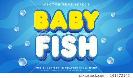 Baby Fish editable text effect Template in modern 3d style Baby Fish editable text effect Template in modern 3d style 141272145