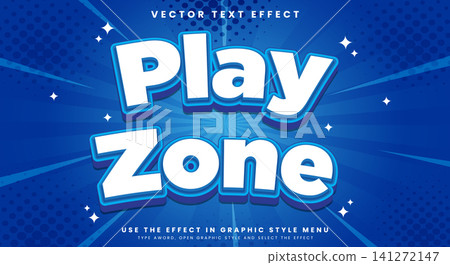 Play Zone comic Style 3d editable text effect 141272147