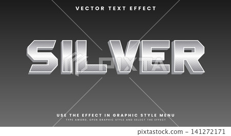 3D Modern Silver futuristic editable text style 3D Modern Silver futuristic editable text style 141272171