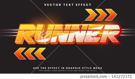 Runner editable text effect Template 141272172