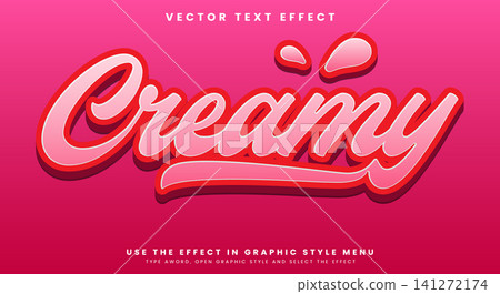 Creamy 3d Cartoon Style editable text effect template Creamy 3d Cartoon Style editable text effect template 141272174
