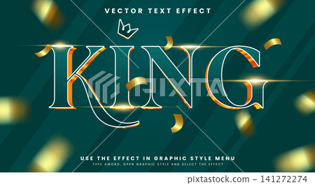 King 3d editable text effect Template 141272274