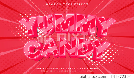Yummy Candy Cartoon Style editable text effect Yummy Candy Cartoon Style editable text effect 141272304
