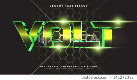 Volt flash lightning 3D editable text effect template Volt flash lightning 3D editable text effect template 141272352