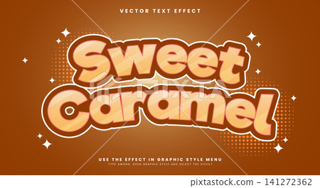 Sweet Caramel editable text effect template 141272362