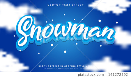 Snowman 3D editable text effect template Snowman 3D editable text effect template 141272392