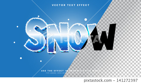 Winter Snow 3D editable text effect template Winter Snow 3D editable text effect template 141272397