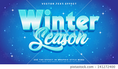Winter Season 3D editable text effect template Winter Season 3D editable text effect template 141272400