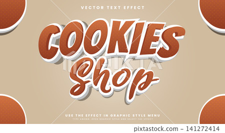 Cookies Shop editable text effect template 141272414
