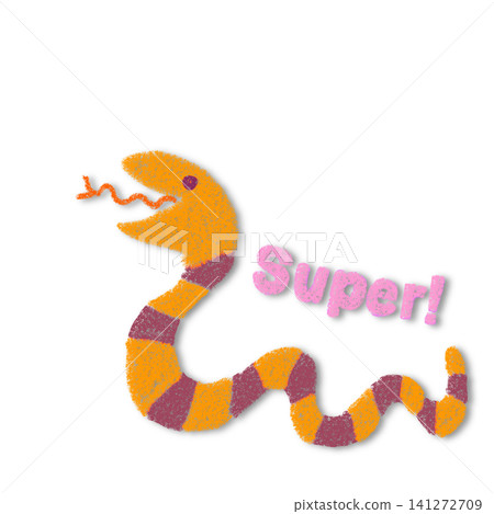 An illustration of a snake named "Super" (with a drop shadow). An illustration of a snake named "Super" (with a drop shadow). 141272709