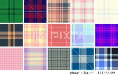 Plaid pattern set suitable for DIY crafts, digital papers, and product mockups. Seamless repeats align perfectly. Plaid pattern set suitable for DIY crafts, digital papers, and product mockups. Seamless repeats align perfectly. 141272866