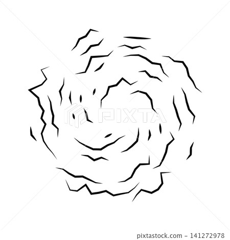 Abstract black and white vortex vector illustration depicting a powerful storm cyclone, hurricane, or wind swirl. Perfect for energetic, cosmic, or meteorological designs. 141272978