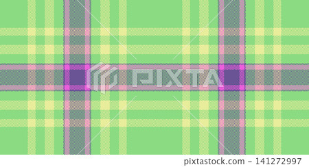 Cross pattern fabric plaid, tape tartan background check. Kind vector texture seamless textile in green and lime colors. Cross pattern fabric plaid, tape tartan background check. Kind vector texture seamless textile in green and lime colors. 141272997