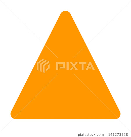 A solid orange triangle shape with rounded corners, usable as a background or icon base. A solid orange triangle shape with rounded corners, usable as a background or icon base. 141273528