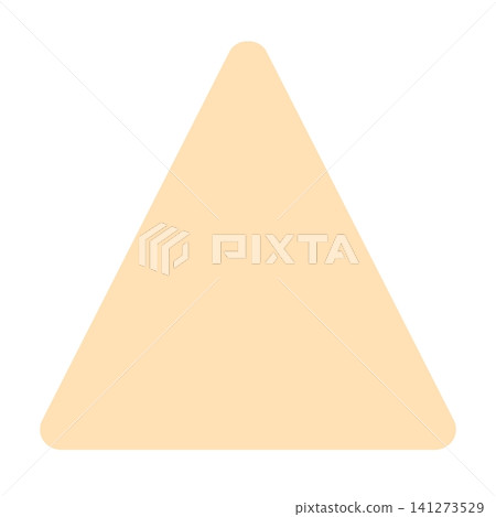 A solid beige triangle shape with rounded corners, usable as a background or icon base. A solid beige triangle shape with rounded corners, usable as a background or icon base. 141273529