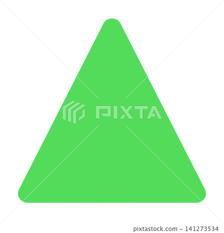 A solid green triangle shape with rounded corners, usable as a background or icon base. 141273534