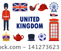 Travel to Great Britain Kingdom, London set. Landmarks, food and culture symbols collection. Vector illustration 141273623