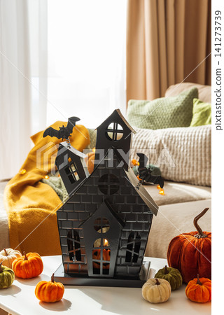 Halloween haunted house centerpiece decorating cozy autumn home Halloween haunted house centerpiece decorating cozy autumn home 141273739