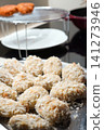 Cooking process for homemade potato croquettes in a home kitchen (before frying) 141273946
