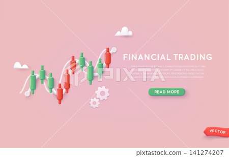 Stock market trading graph in graphic concept suitable for financial investment or Economic trends business idea. 3D Web Vector Illustrations. Stock market trading graph in graphic concept suitable for financial investment or Economic trends business idea. 3D Web Vector Illustrations. 141274207