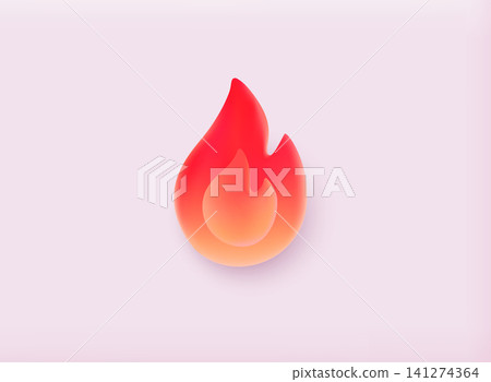 3D vector isolated fire emoji. 3D Vector Illustrations. 3D vector isolated fire emoji. 3D Vector Illustrations. 141274364